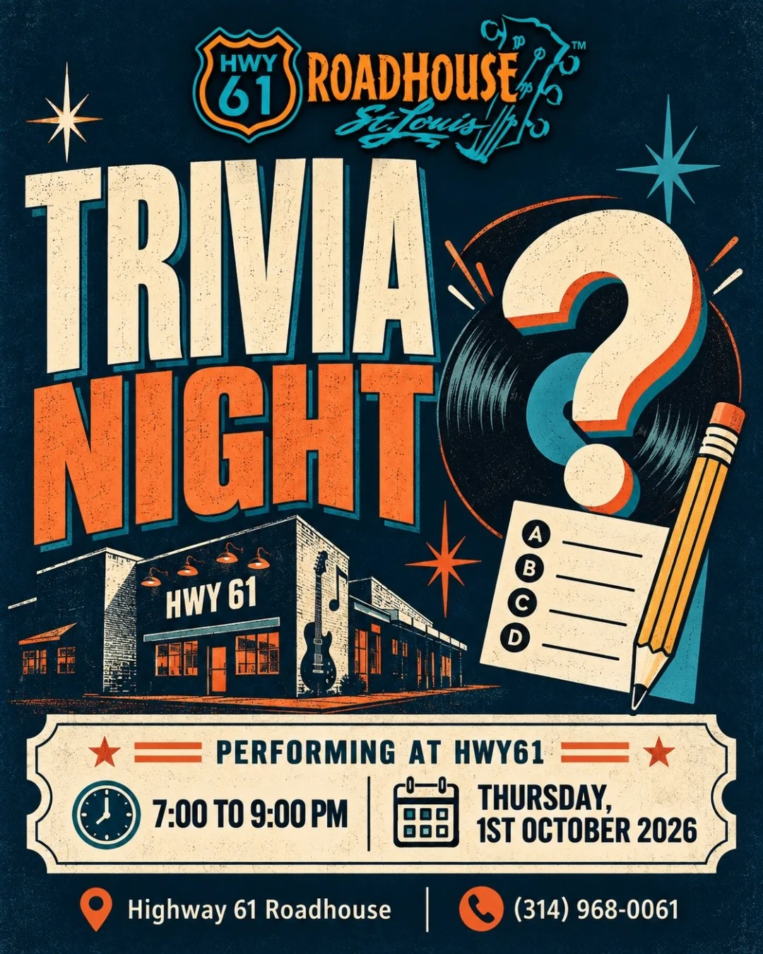 Trivia Night at HWY61 Roadhouse