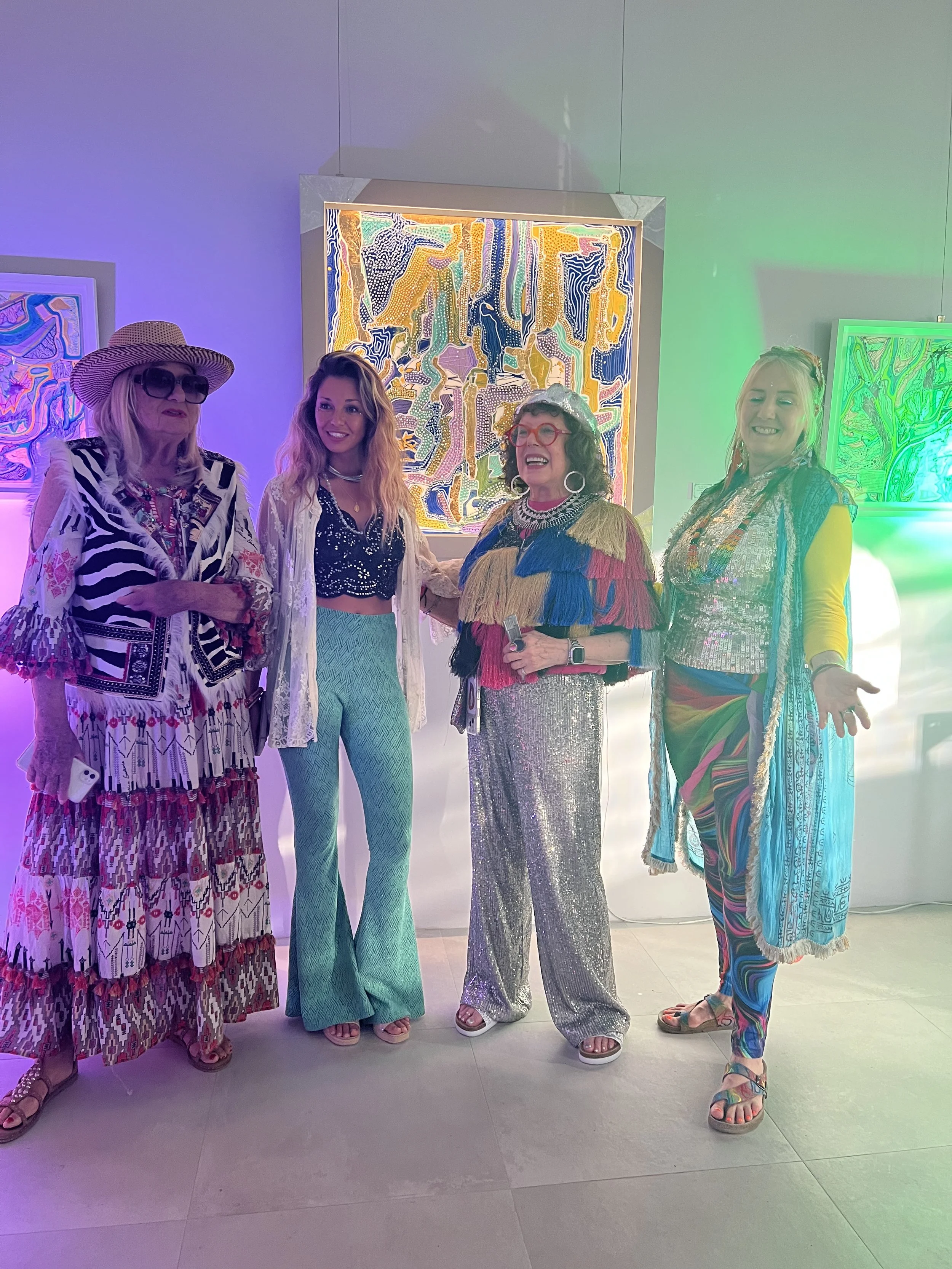 Luminesco Illuminates Two Sequin Kay Artworks at Presence, Studio 55 Ibiza