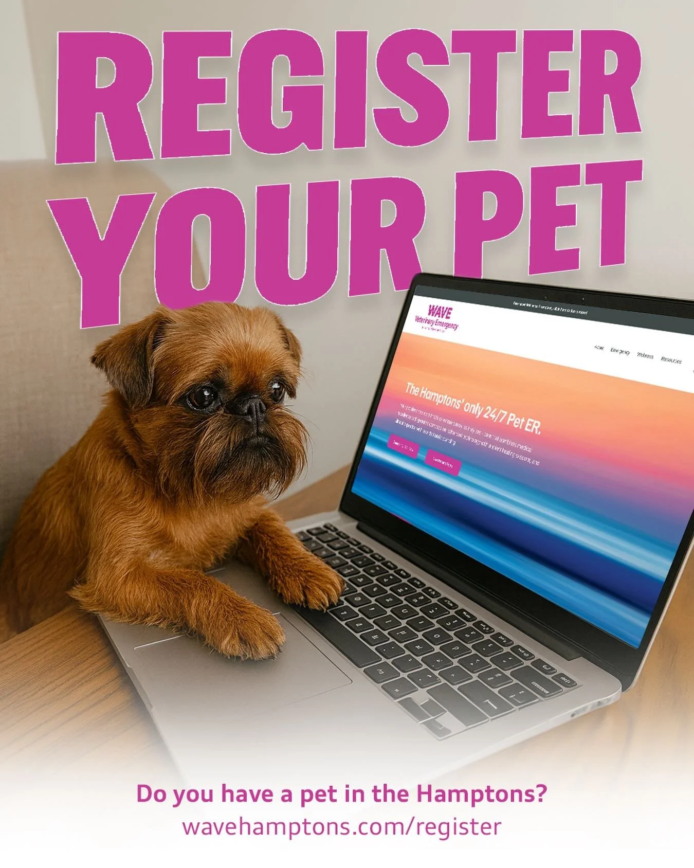 🐾 Hamptons Pet Parents &mdash; This One&rsquo;s for You!

Make sure your furry friend is registered with Wave Veterinary Emergency before the unexpected happens. 🚑💙
 And the best part? Registering your pet is 100% FREE at wavehamptons.com/register