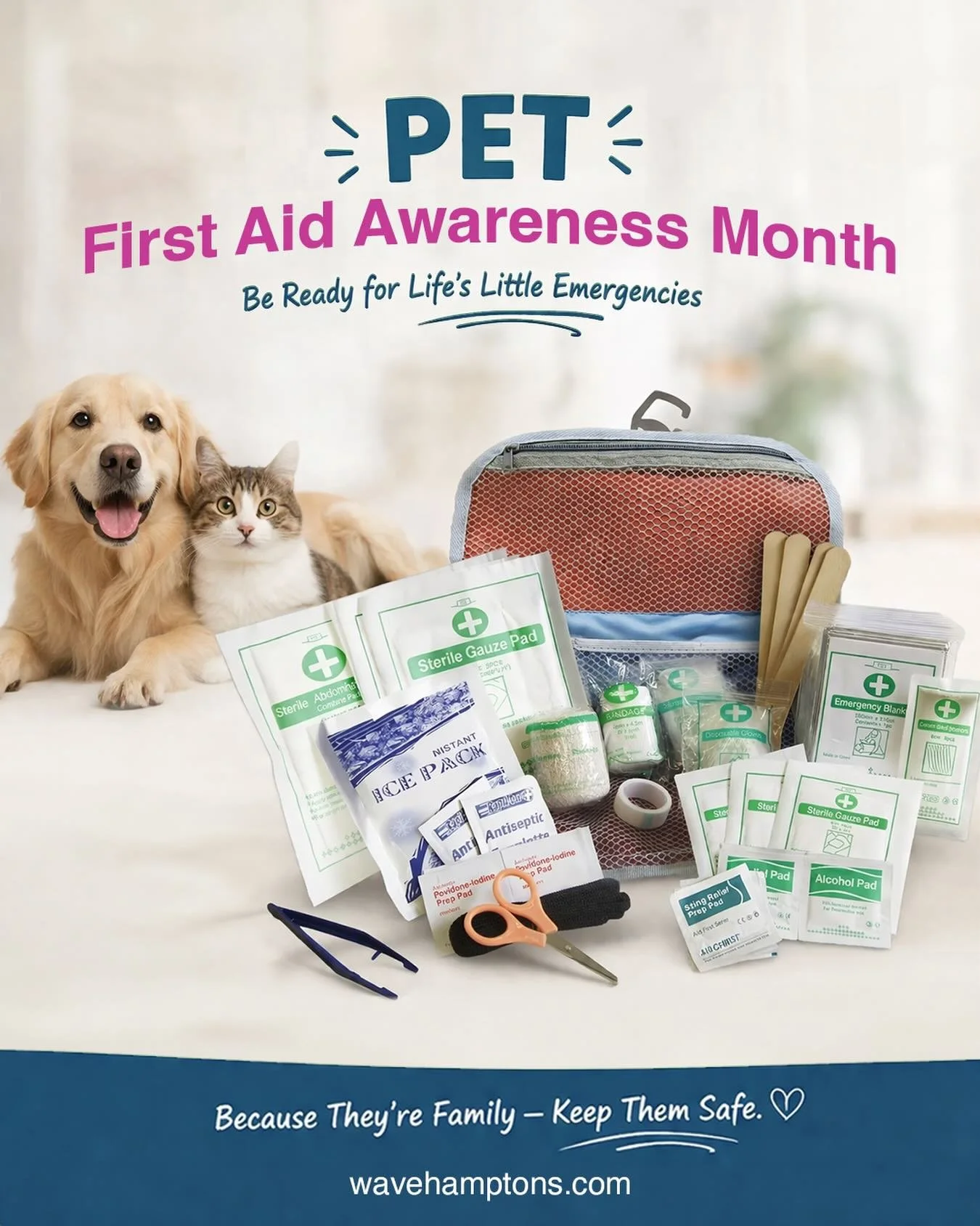 April is Pet First Aid Awareness Month 🐾 &mdash; the perfect reminder to be prepared for the unexpected.

From learning pet CPR to building a pet-specific first-aid kit, a little preparation can make a life-saving difference. As we head into warmer 