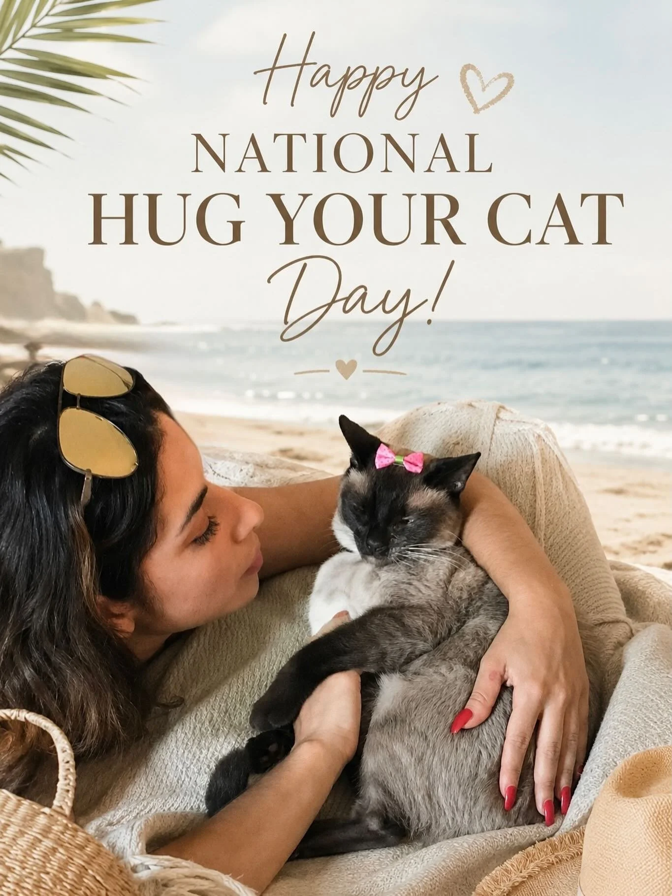 Happy National Hug Your Cat Day! 🐱 Sending hugs to all the cats and kittens near and far on this special day!