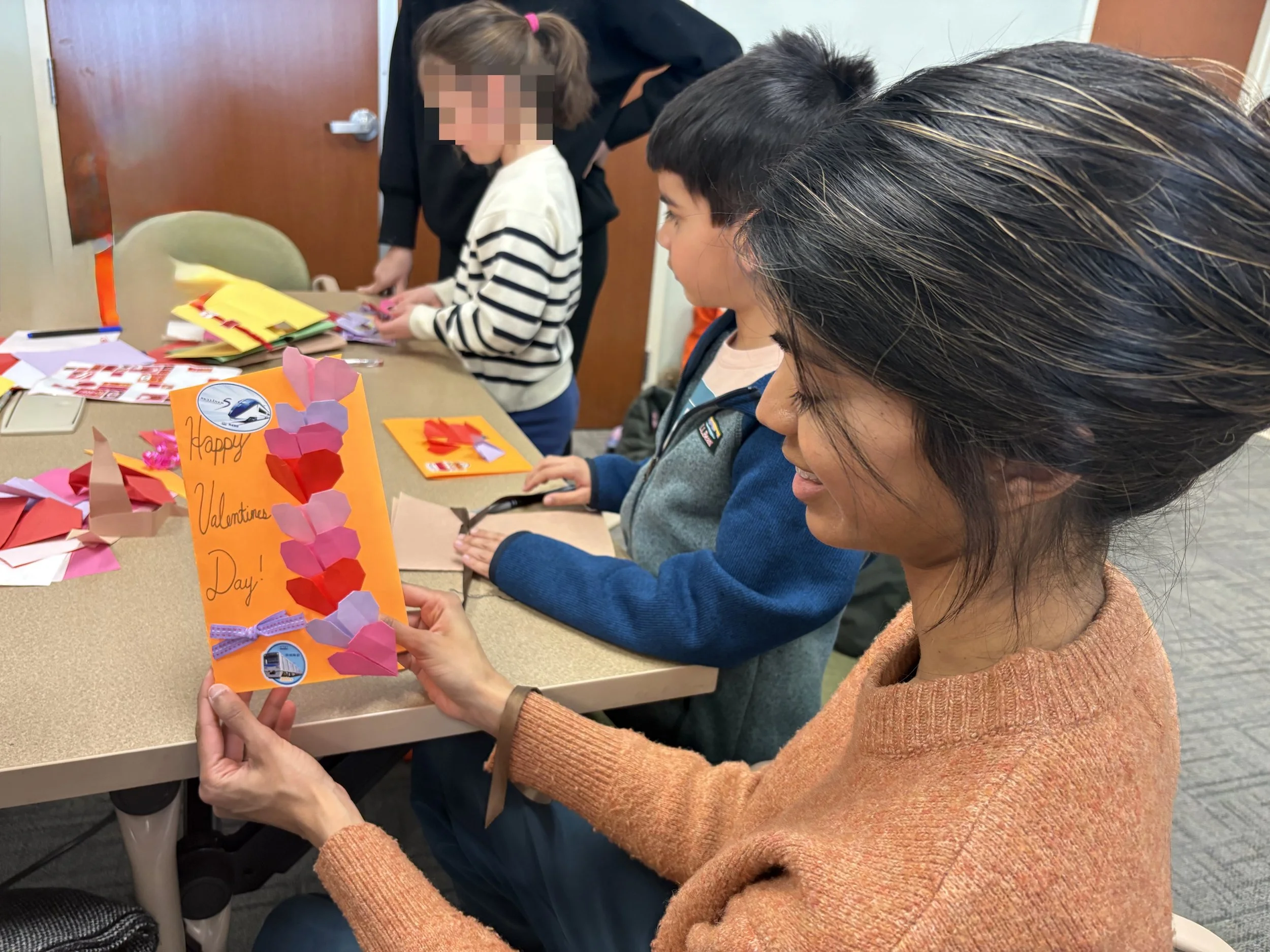 Valentine Origami at Westover Library
