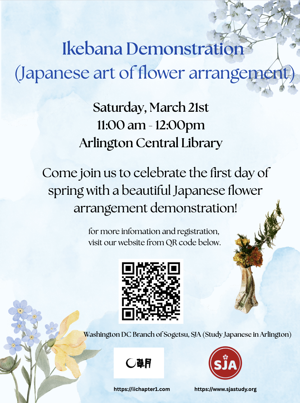 Ikebana (Japanese art of flower arrangement) demonstration