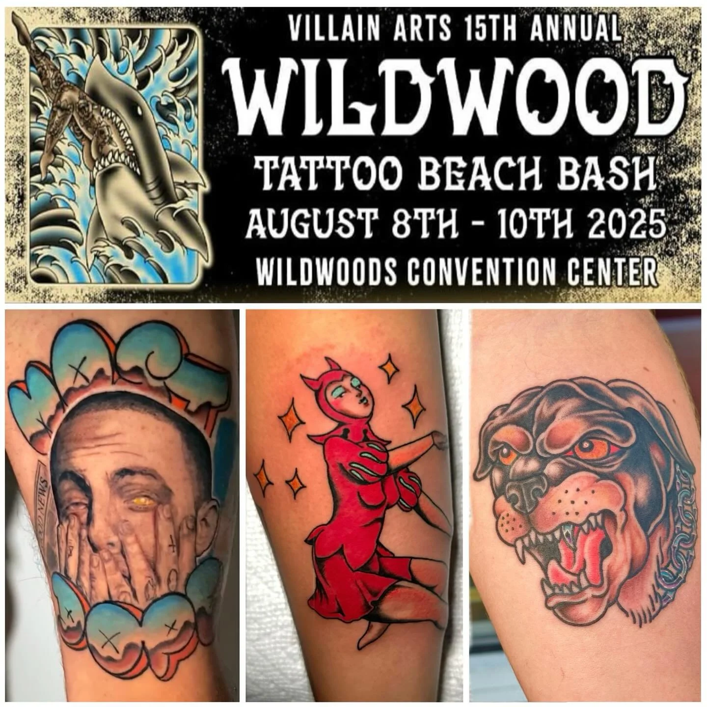 Sinful Art is back again at the Villain Art’s Wildwood Tattoo Beach Bash. Send our artists a message if you’re looking to book a slot! Or feel free to come up to the table and say hi! We will be talking walk ups all weekend! Looking forwa