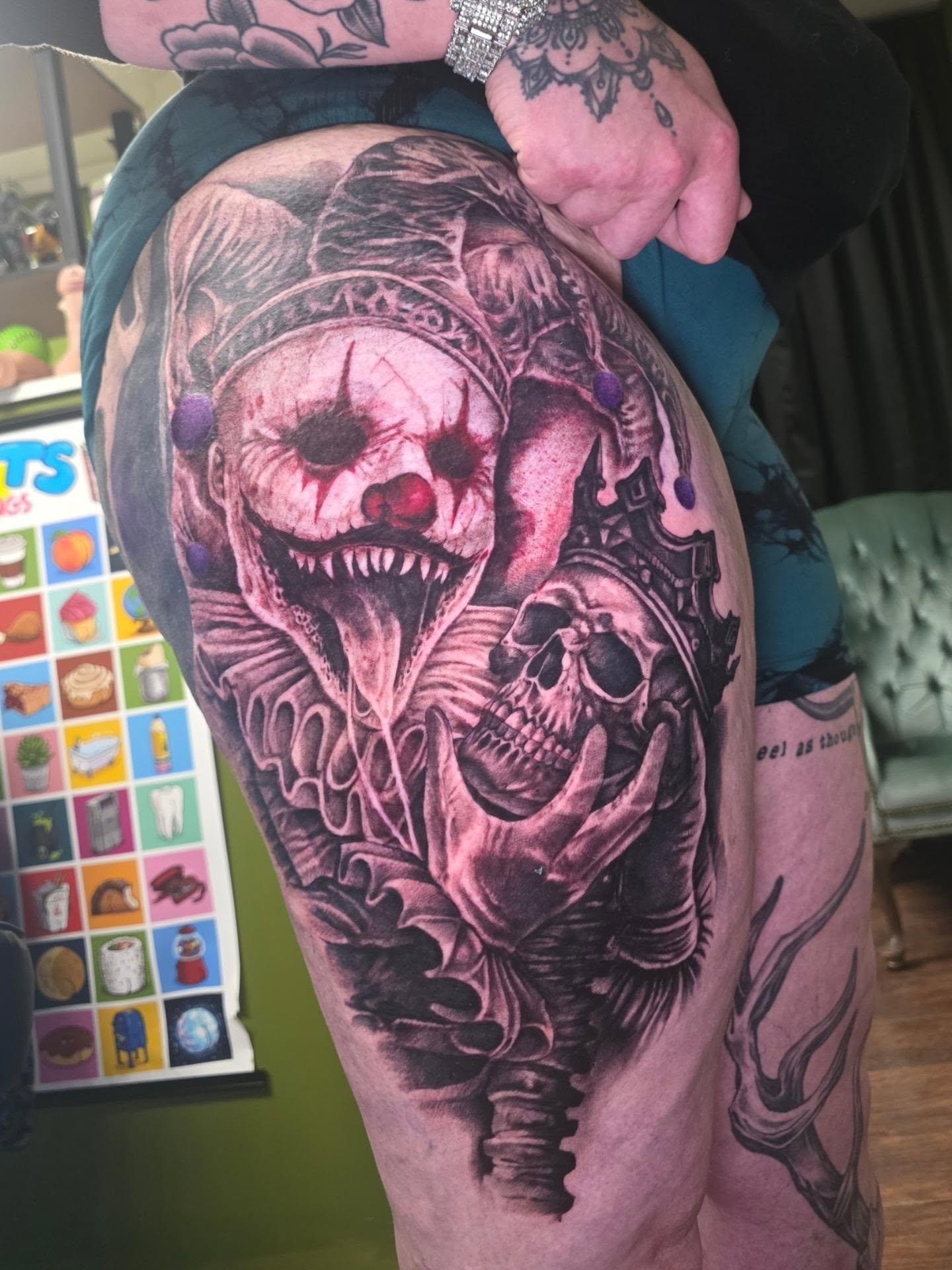 Some recent work by Ronny @dapperskunk inspired by clients request. 
His books are always open so call the shop 856-362-5873 or message the shop or him directly 
#tattoo #tattoos #tattooing #horror #blackandgrey