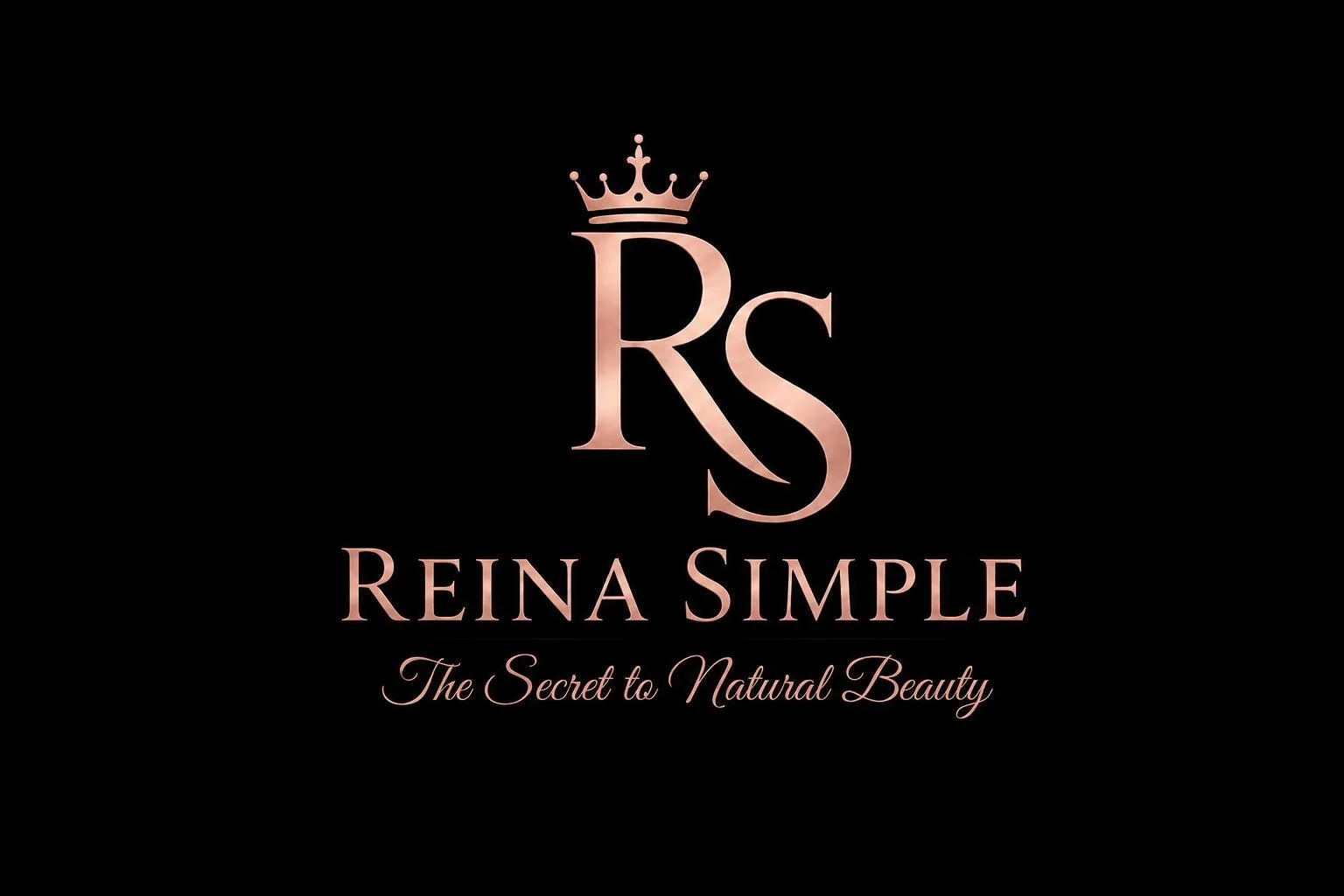 Reina Simple crowned RS logo in rose gold on black