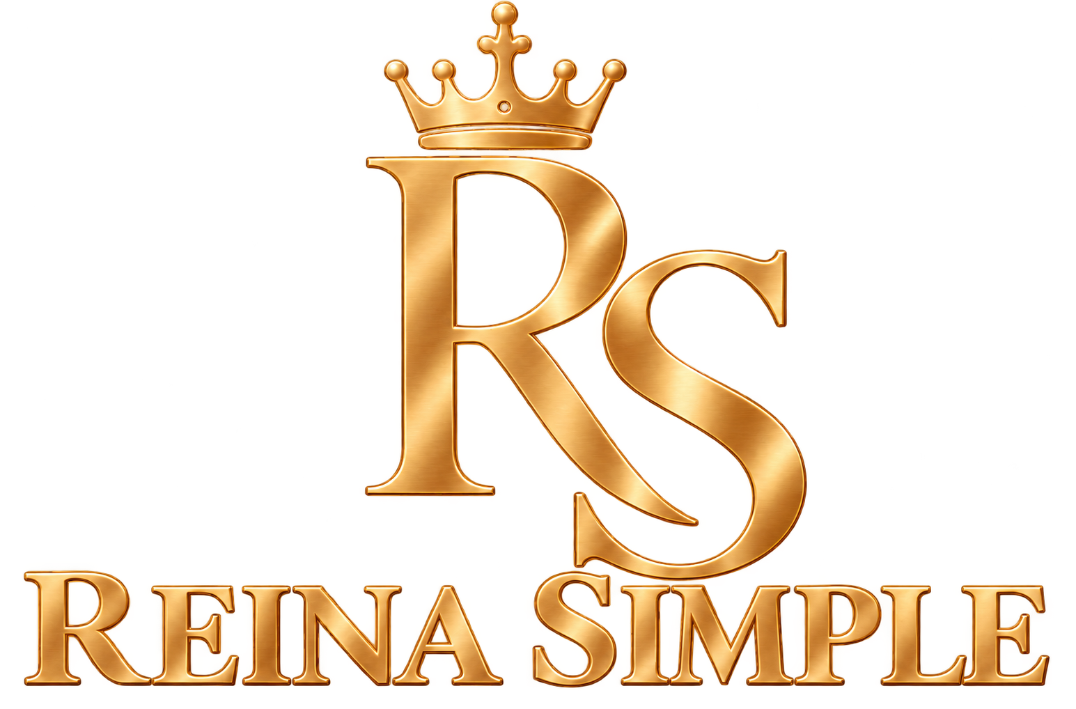 Reina Simple metallic gold crowned RS logo