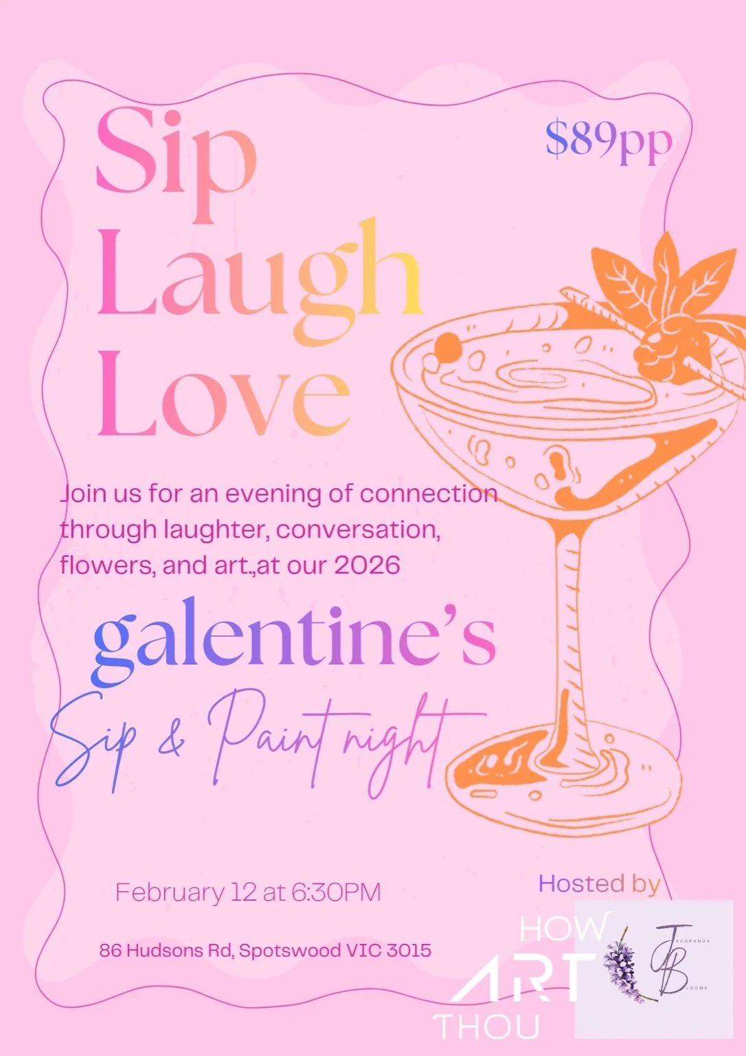Galentines Day Floral Therapy Sip &amp; Paint
