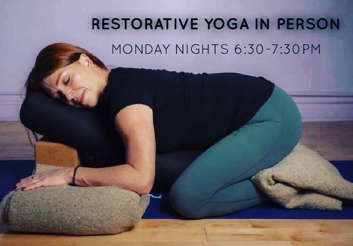 See you tonight in person NYC @integralyoganyc  for
R e s t o r a t I v e
Y o g a 
6:30-7:30pm

S l o w &nbsp;d o w n
Land on the earth&nbsp;
Rest your bones
Deepen your breath &nbsp;and&nbsp;
Settle into stillness&nbsp;

Register for  class www.iyin