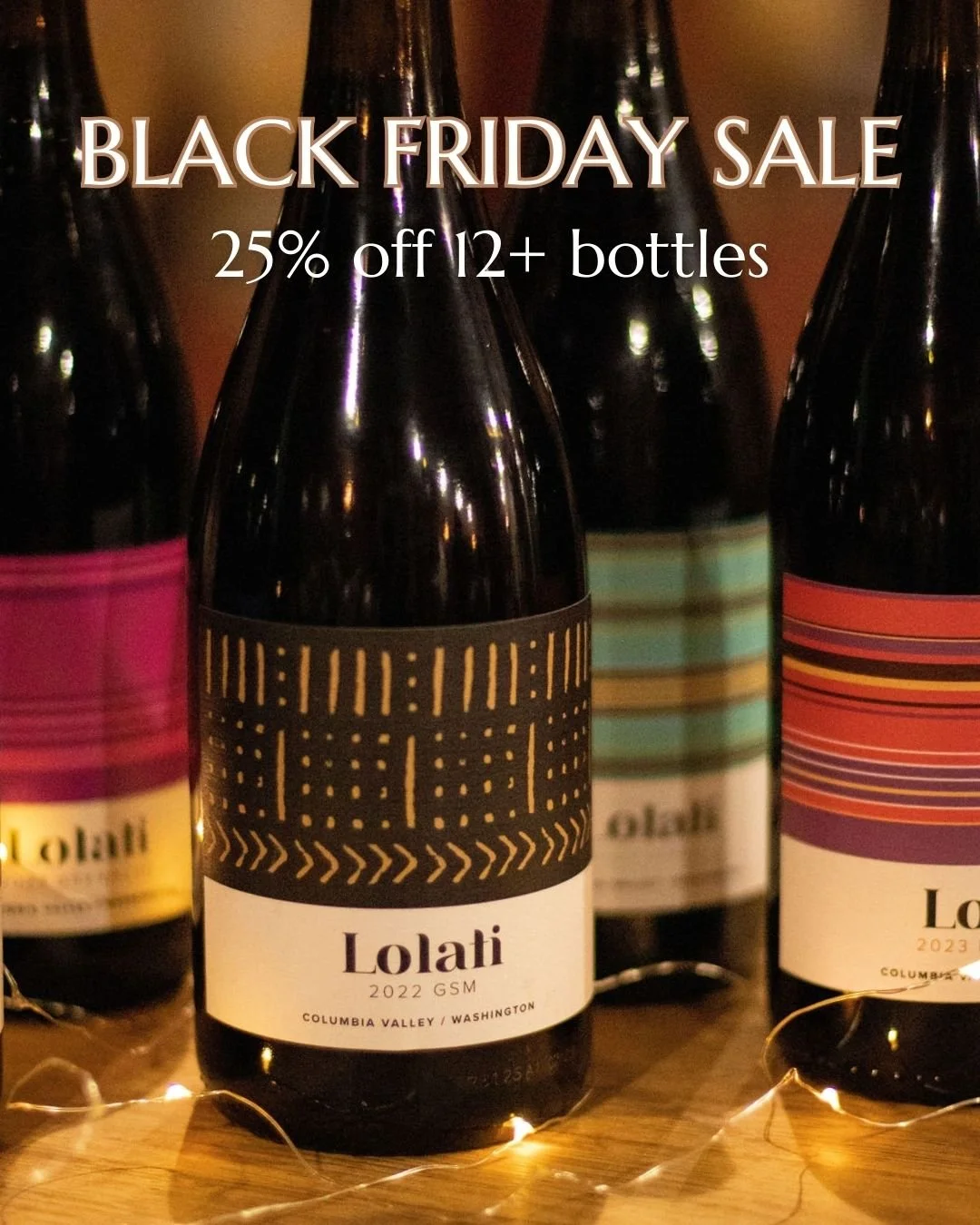 Now through 12/1, save 25% when you buy 12+ bottles! Mix and match to create your own box&ndash;great for stocking up and checking off a few gifts. No code needed!

Shop in the tasting room or online! 🍷

Discount does not apply to shipping fees. Dis