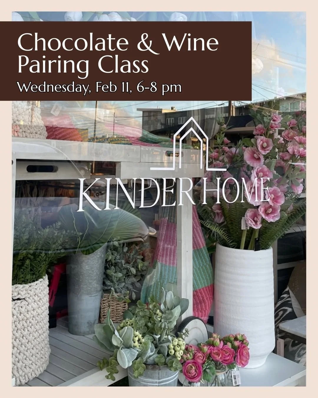 Make it a date night or grab a friend for a Galentine&rsquo;s evening at our Chocolate &amp; Wine Pairing Class in partnership with @kinderhomepdx! Join us for a guided tasting that explores the perfect balance of chocolate and wine in a fun, festive