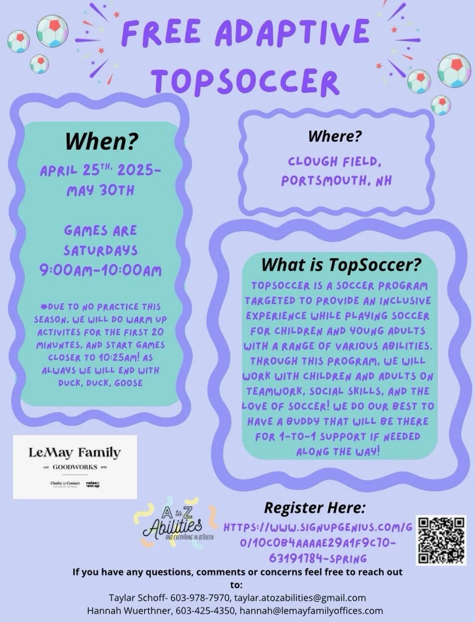 In 2022, we brought TopSoccer to New Hampshire alongside Taylar from A to Z Abilities @atozabilities with a simple goal&mdash;create a space where every athlete, regardless of ability, feels included, supported, and celebrated. What began as a small,