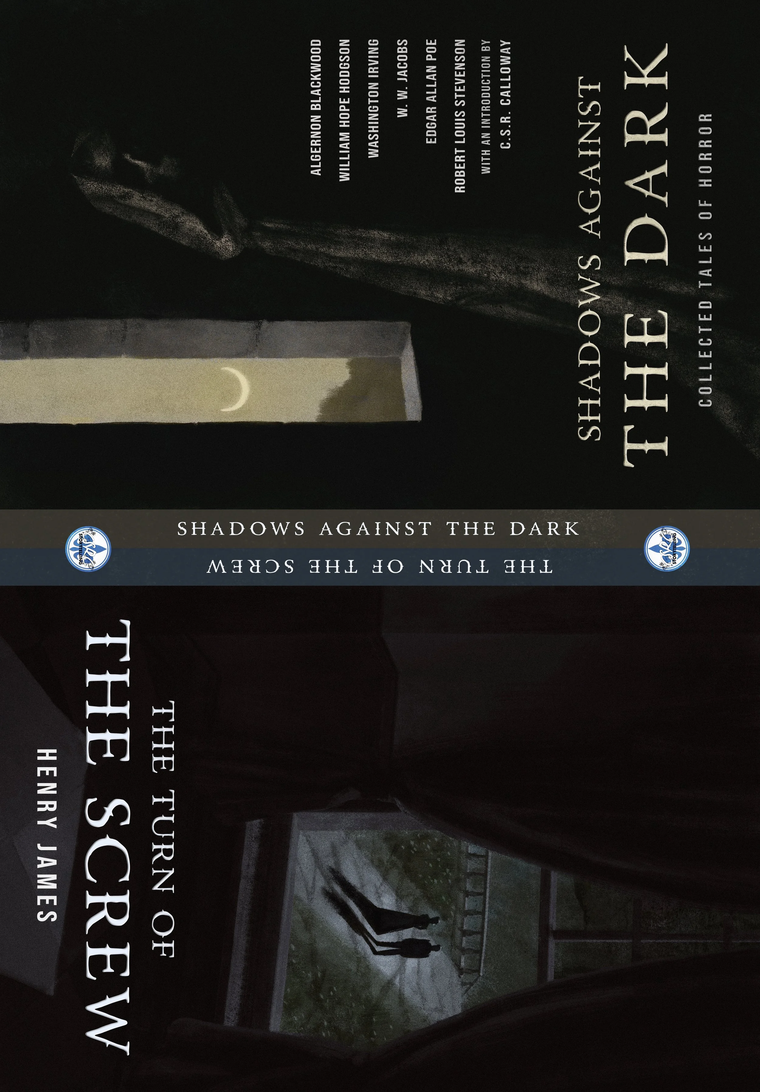 The Turn of the Screw & Shadows Against the Dark tête-bêche book cover.