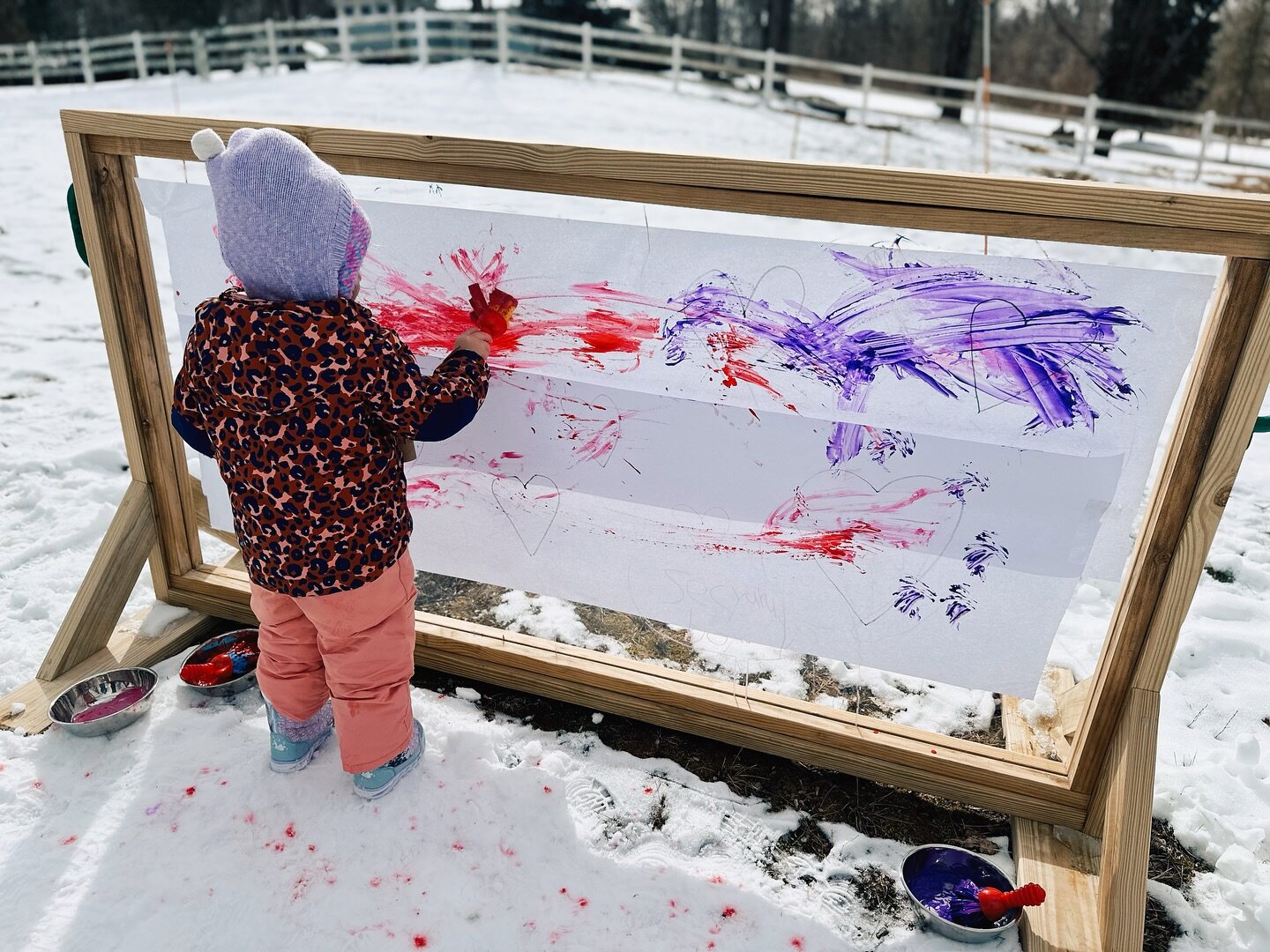 Thank you @rzjshandymanservices for making our beautiful new outdoor easel! ❤️💜❤️ #littlelunas