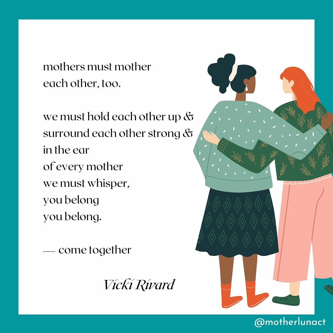 A beautiful reminder from @bravenewmama. 👩&zwj;❤️&zwj;👩
⠀⠀⠀⠀⠀⠀⠀⠀⠀
At Mother Luna, we help parents ✨come together✨ in an inclusive, nurturing, non-judgmental space. We strive to provide positivity, encouragement, and above all, the community we all 