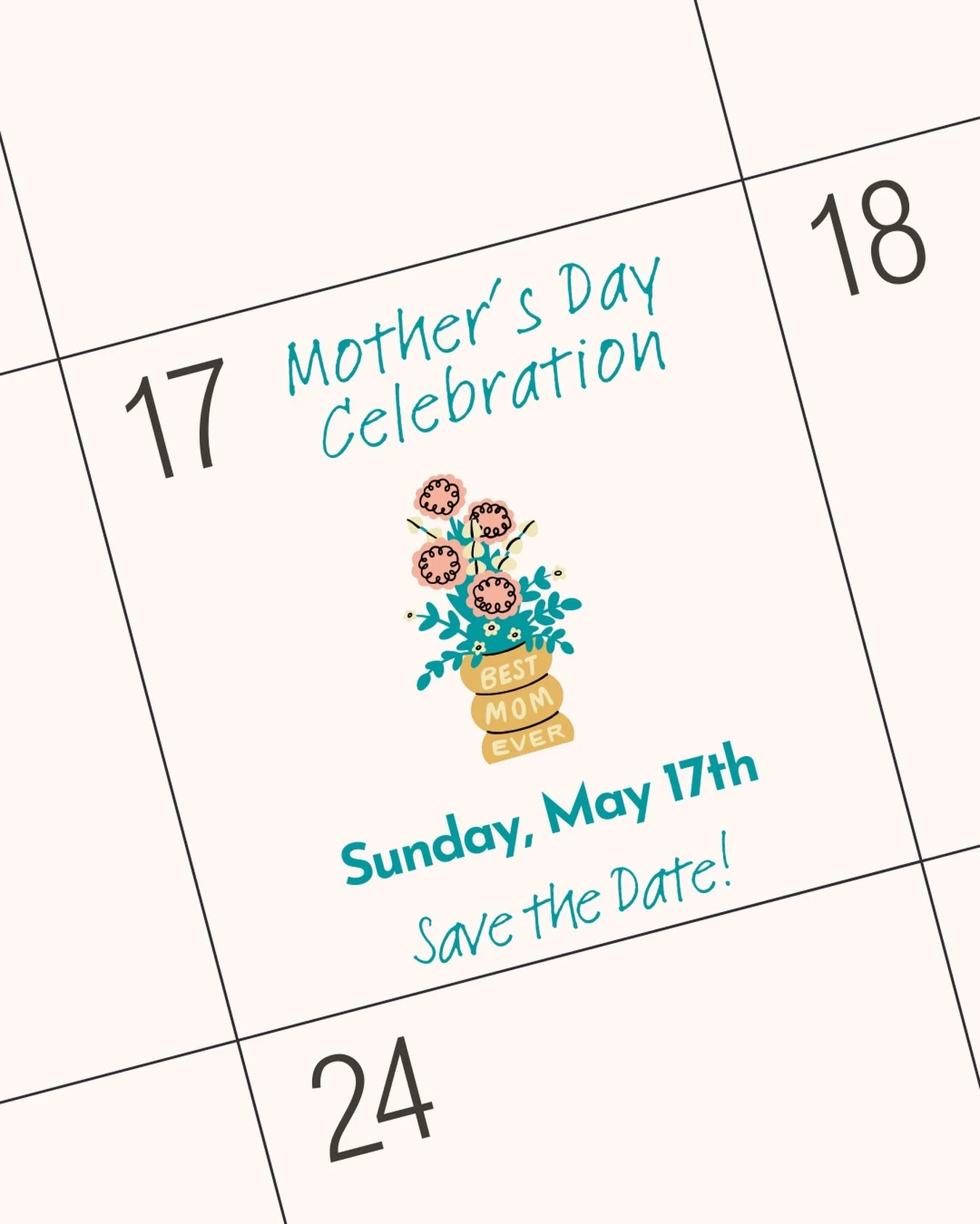 Something special is coming to Mother Luna&hellip; 💐

Mark your calendars! Our 𝐌𝐨𝐭𝐡𝐞𝐫&rsquo;𝐬 𝐃𝐚𝐲 𝐂𝐞𝐥𝐞𝐛𝐫𝐚𝐭𝐢𝐨𝐧 is happening Sunday, May 17th and we can&rsquo;t wait to celebrate the amazing moms in our community.

Details are com