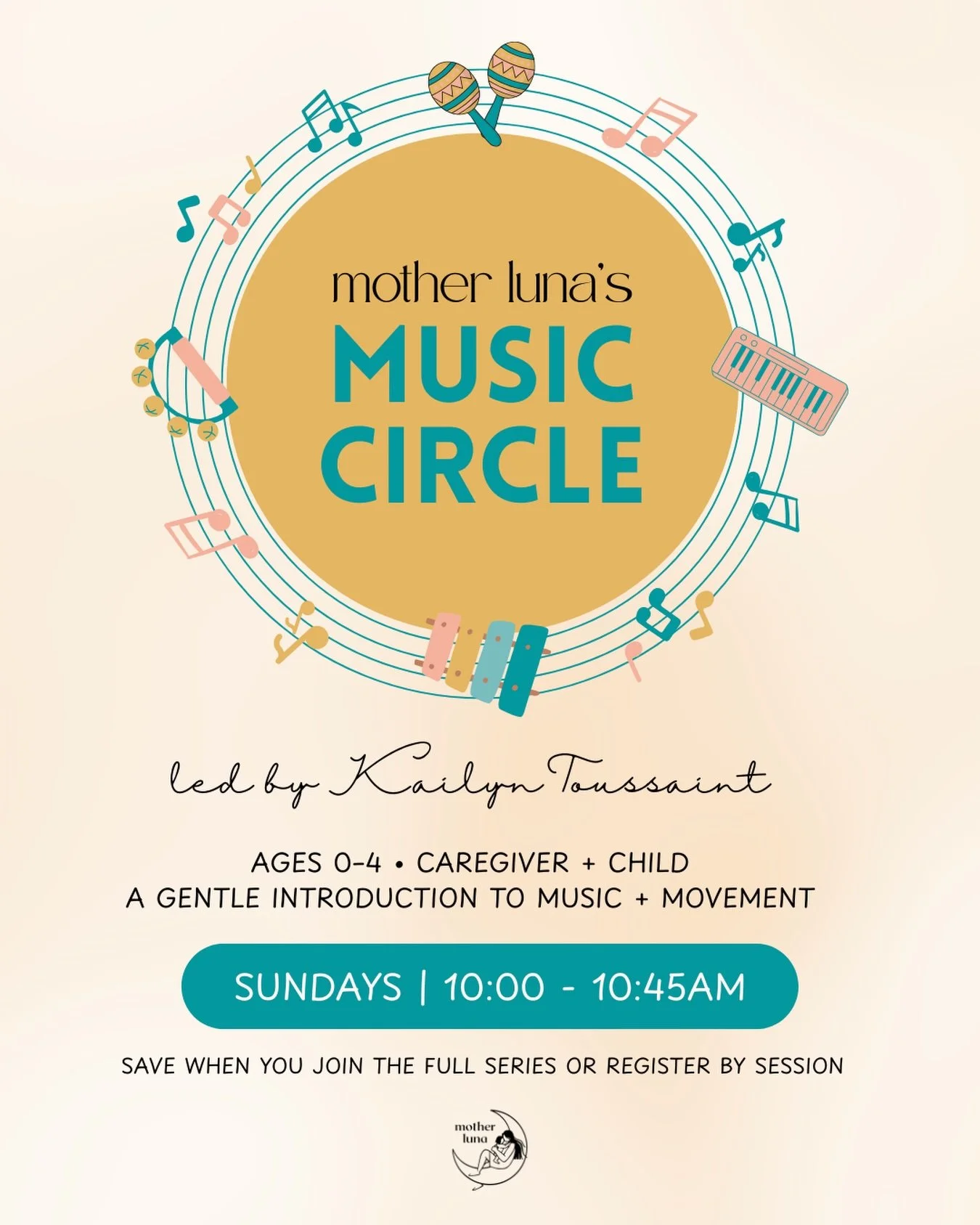🎶 Music Circle is officially here at Mother Luna 🎶

After such a sweet response to our April pop-ups, we&rsquo;re so excited to open registration for our May + June Music Circle series 💛

Led by Kailyn Toussaint, Music Circle is a gentle introduct