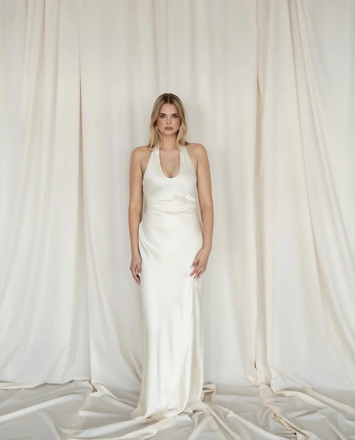 Rosa Halter &mdash; available in LEMON, STEEL BLUE, CHAMPAGNE &amp; MOCHA