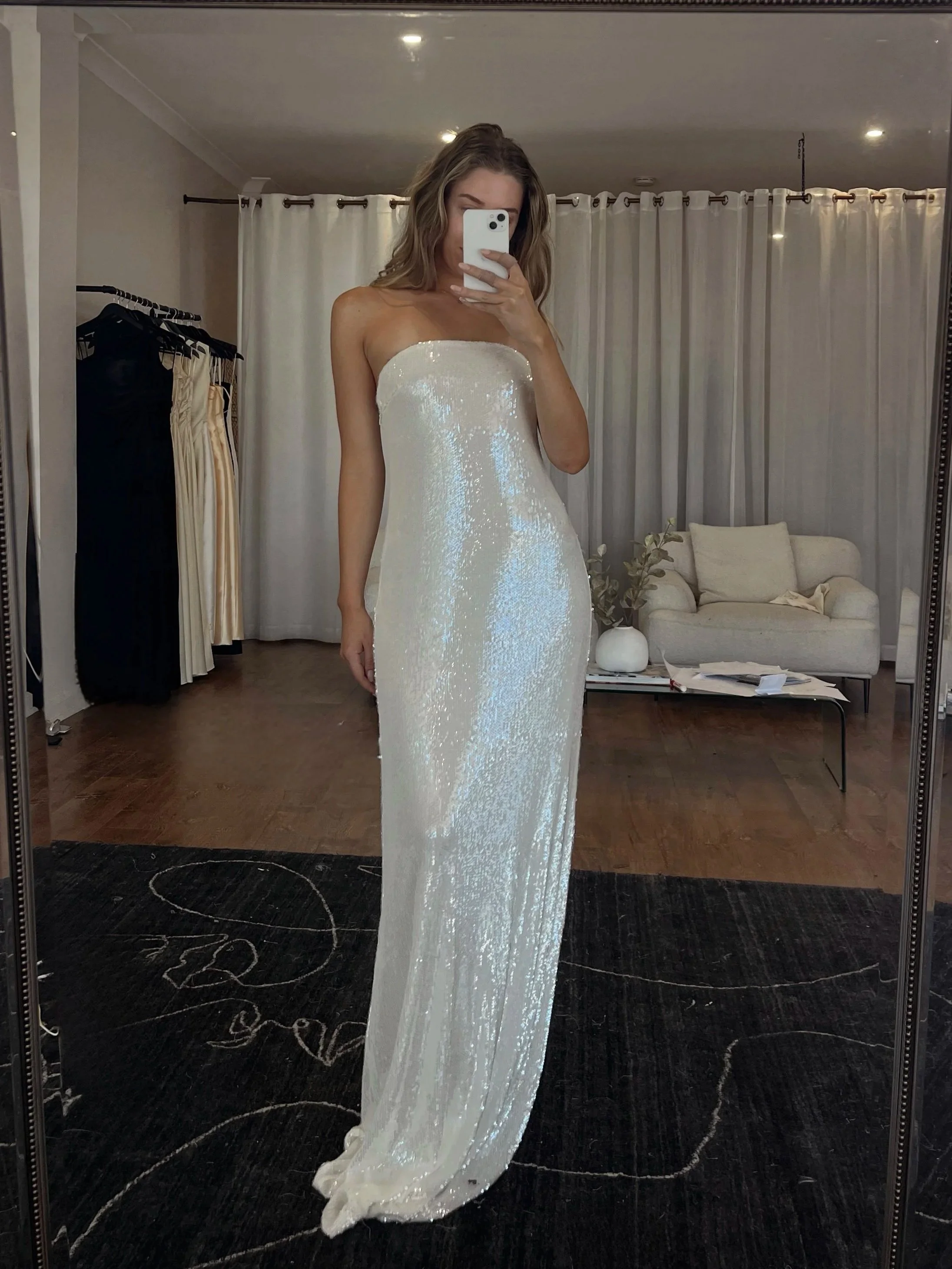 sequin strapless dress