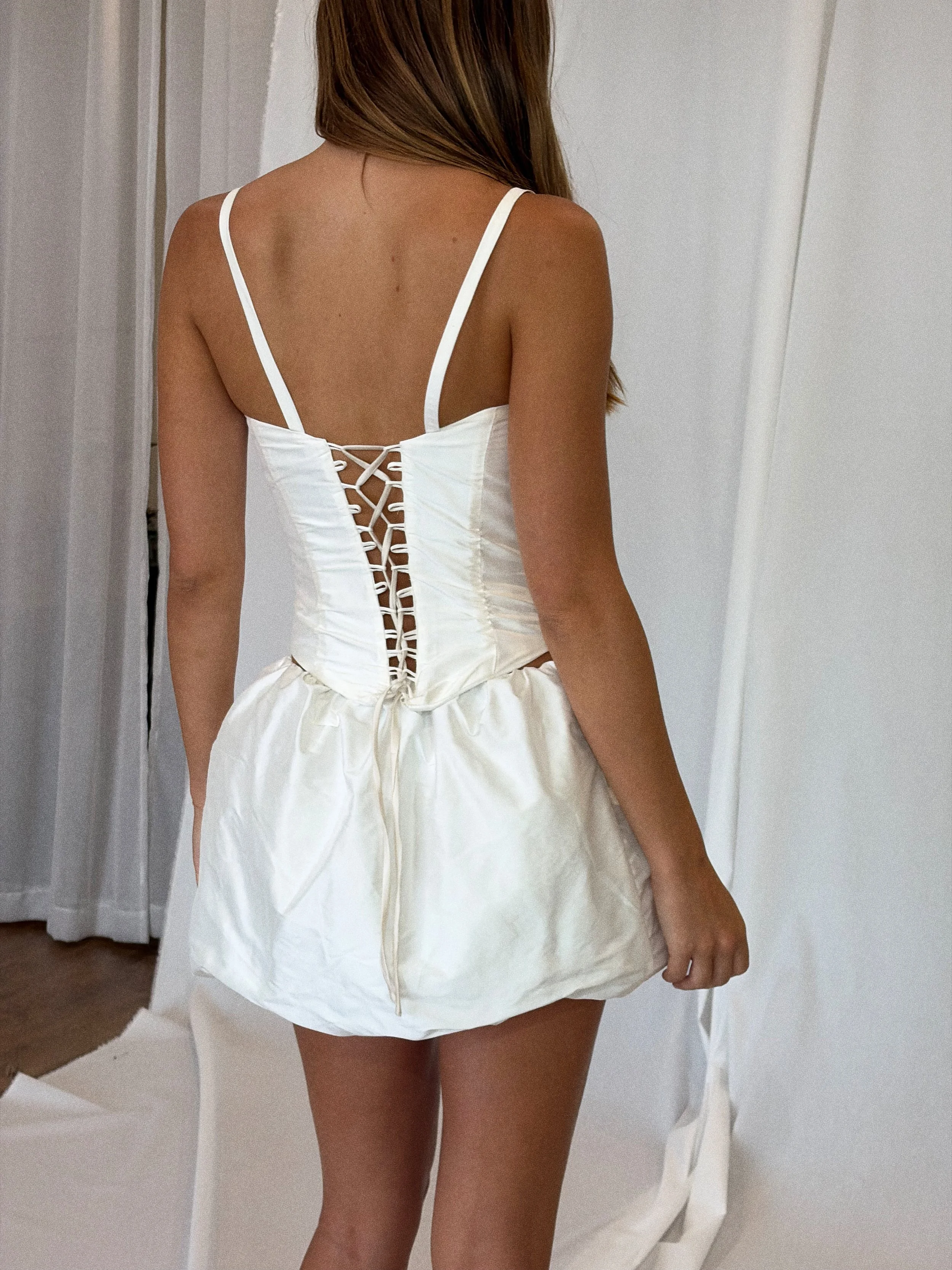 white mini dress