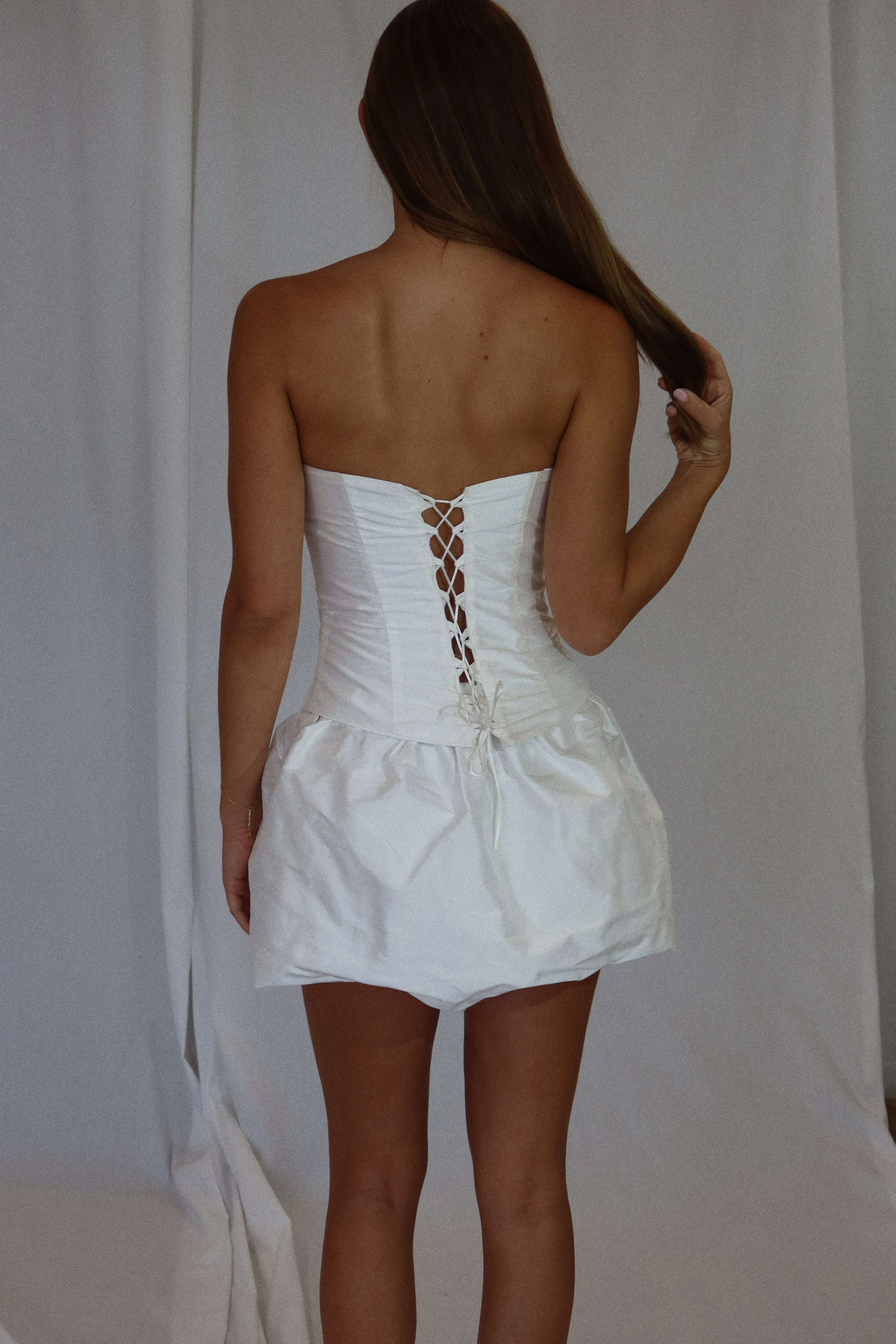 white mini dress