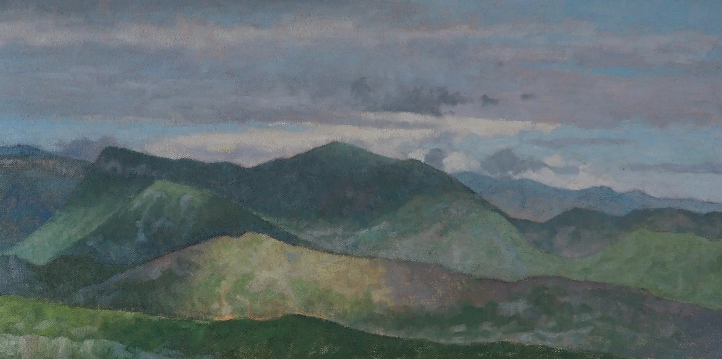 Over Annot, oil on canvas, 70x35cm