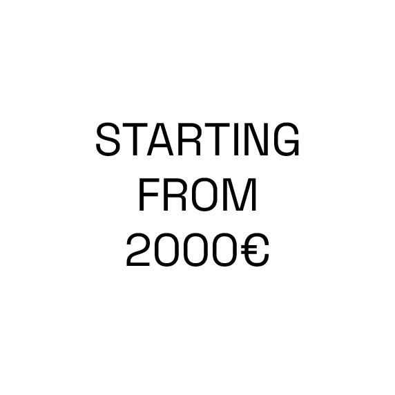 Text inside a white circle reads: "STARTING FROM 2000€".