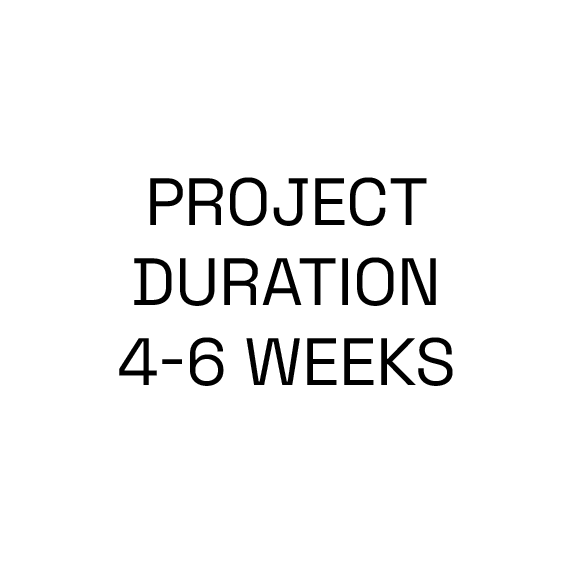 Text saying 'Project Duration 4-6 Weeks' in black font on a white background.