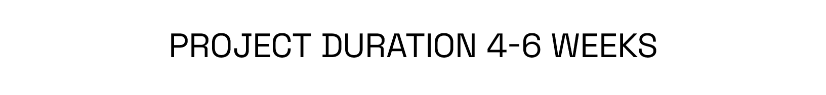 Text in black font on white background: 'PROJECT DURATION 4-6 WEEKS'.