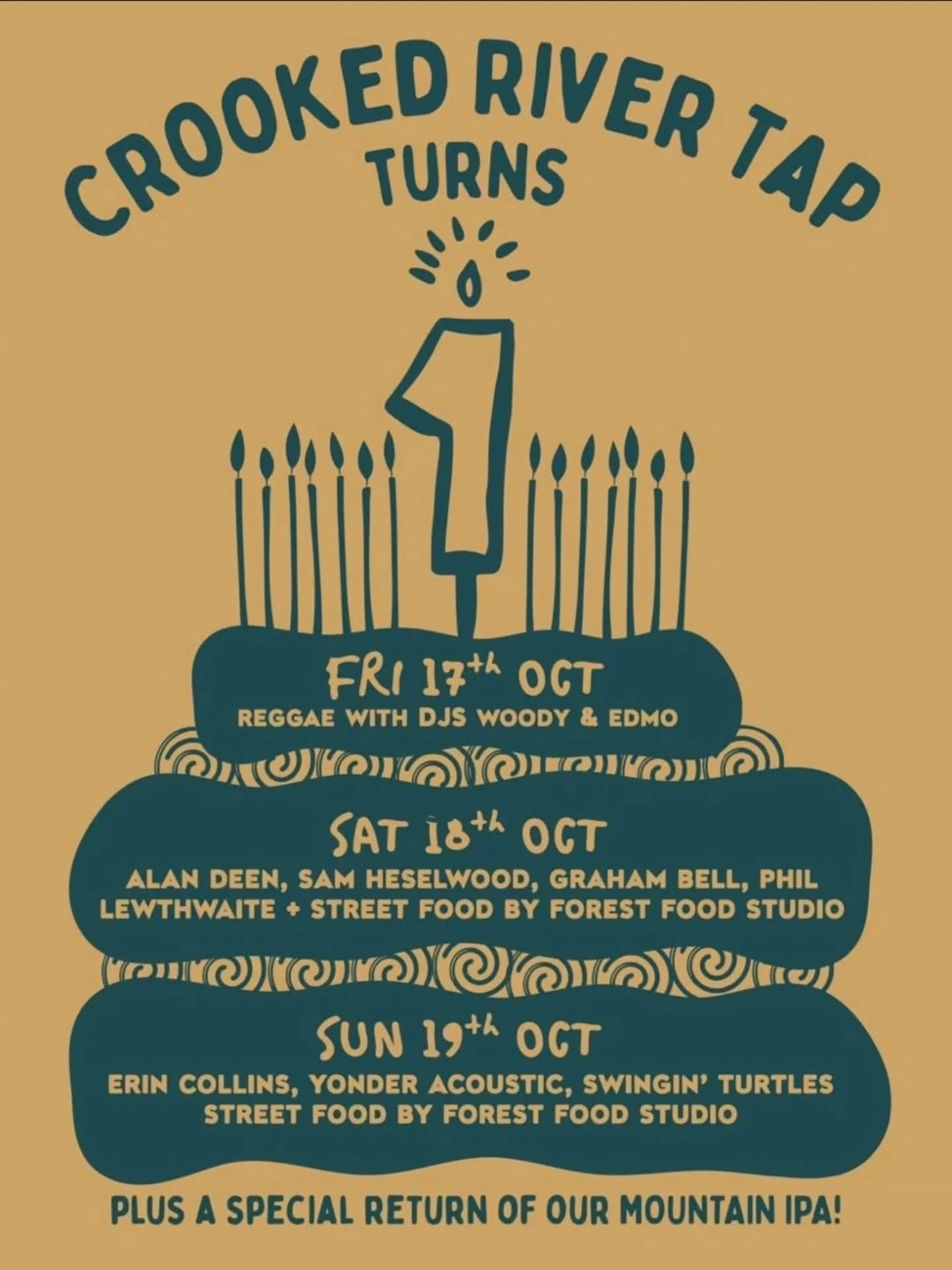 This weekend we're celebrating our taproom turning ONE. 

A full weekend of live music, great beer and tasty bait! Hopefully see you there for a canny celebration 🎉