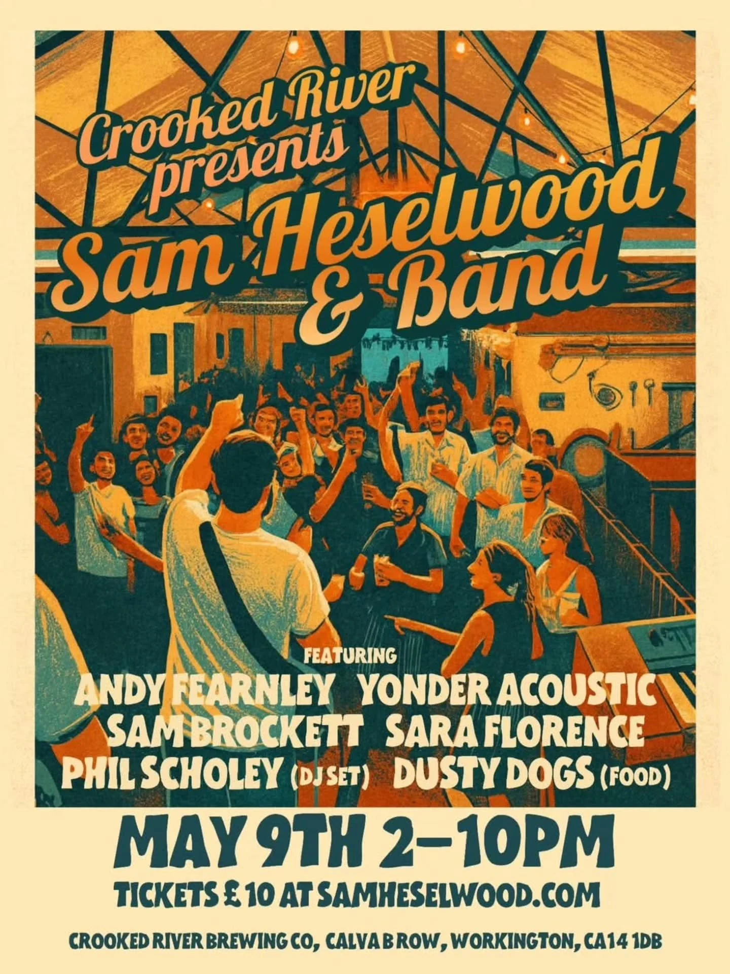 DO NOT MISS THIS!

Come and join us May the 9th, for a full day of music, food and beer. Sam Heselwood Music last gig at the Crooked River Brewery, before he leaves back to New Zealand in June. 

Supporting Sam will be his band and 4 other extremely 