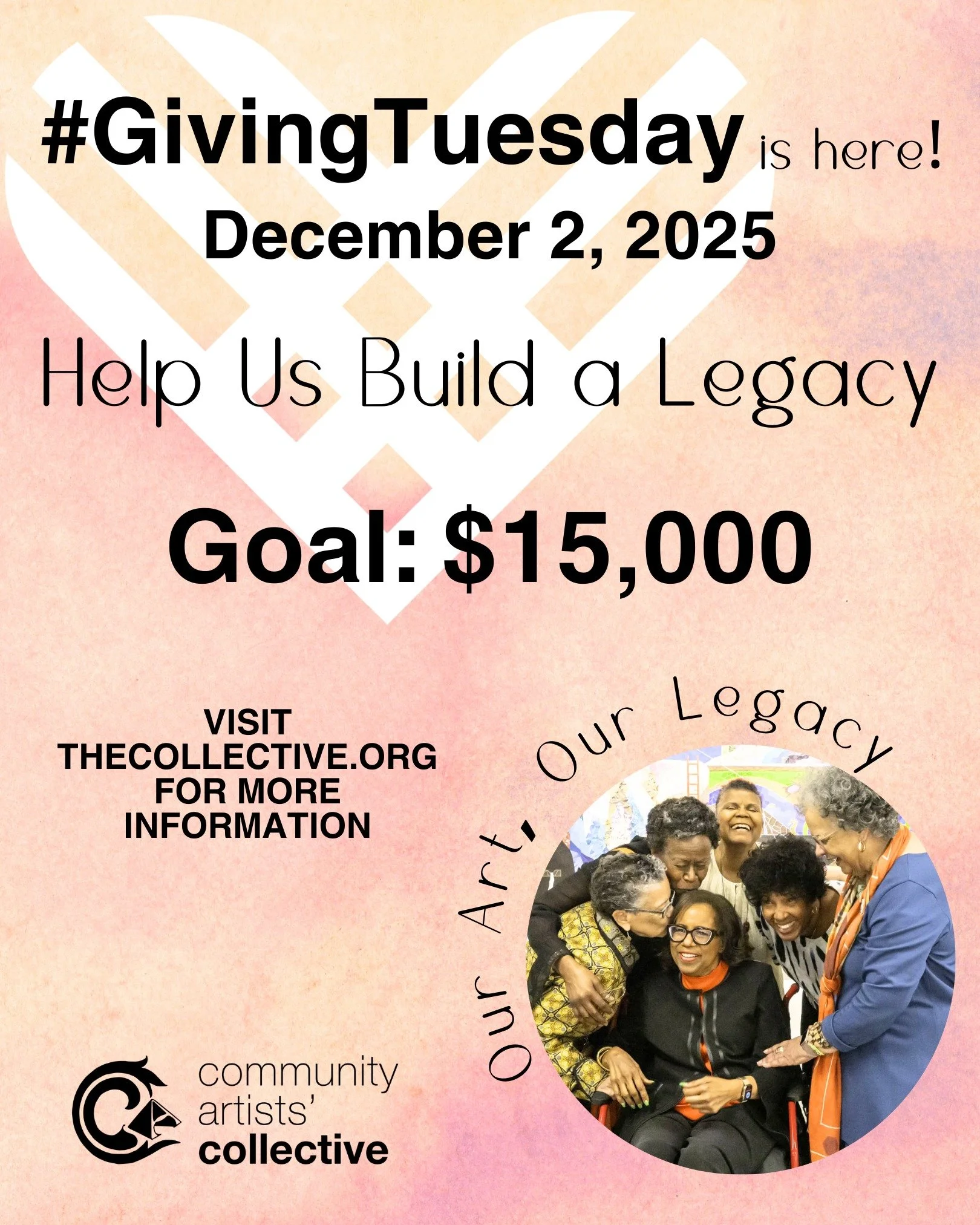 ✨ Today is the day! ✨
It&rsquo;s #GivingTuesday2025 &mdash; a global celebration of generosity and a powerful moment to uplift the arts in our community. 

When you give to the Community Artists&rsquo; Collective, you&rsquo;re helping preserve cultur