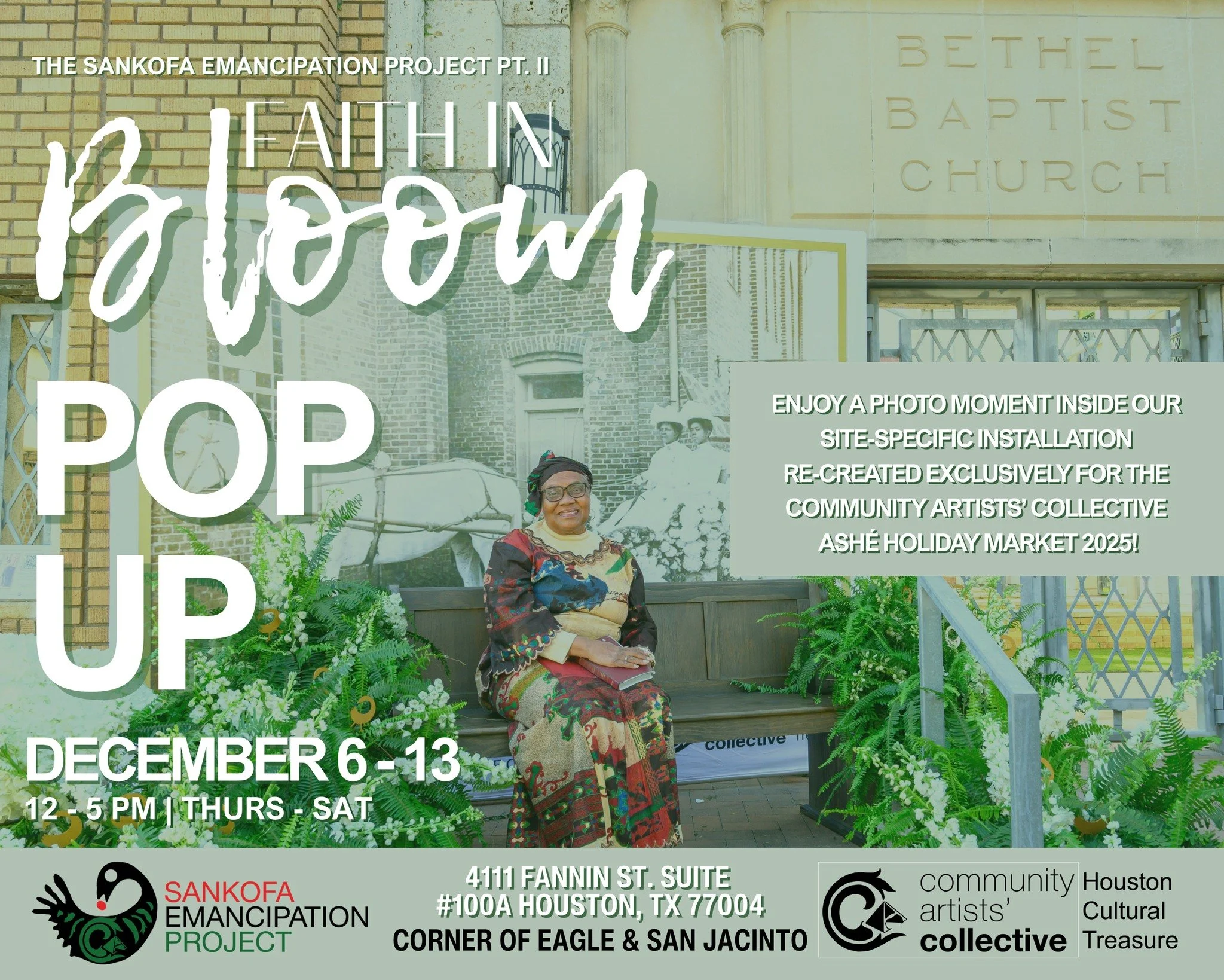 This is the LAST weekend to step into FAITH IN BLOOM  and meet the creator, Kristi Rangel! Our site-specific installation is BACK &mdash; and you&rsquo;re invited to experience it in a whole new way! Honor the legacy of Black faith, memory, and commu