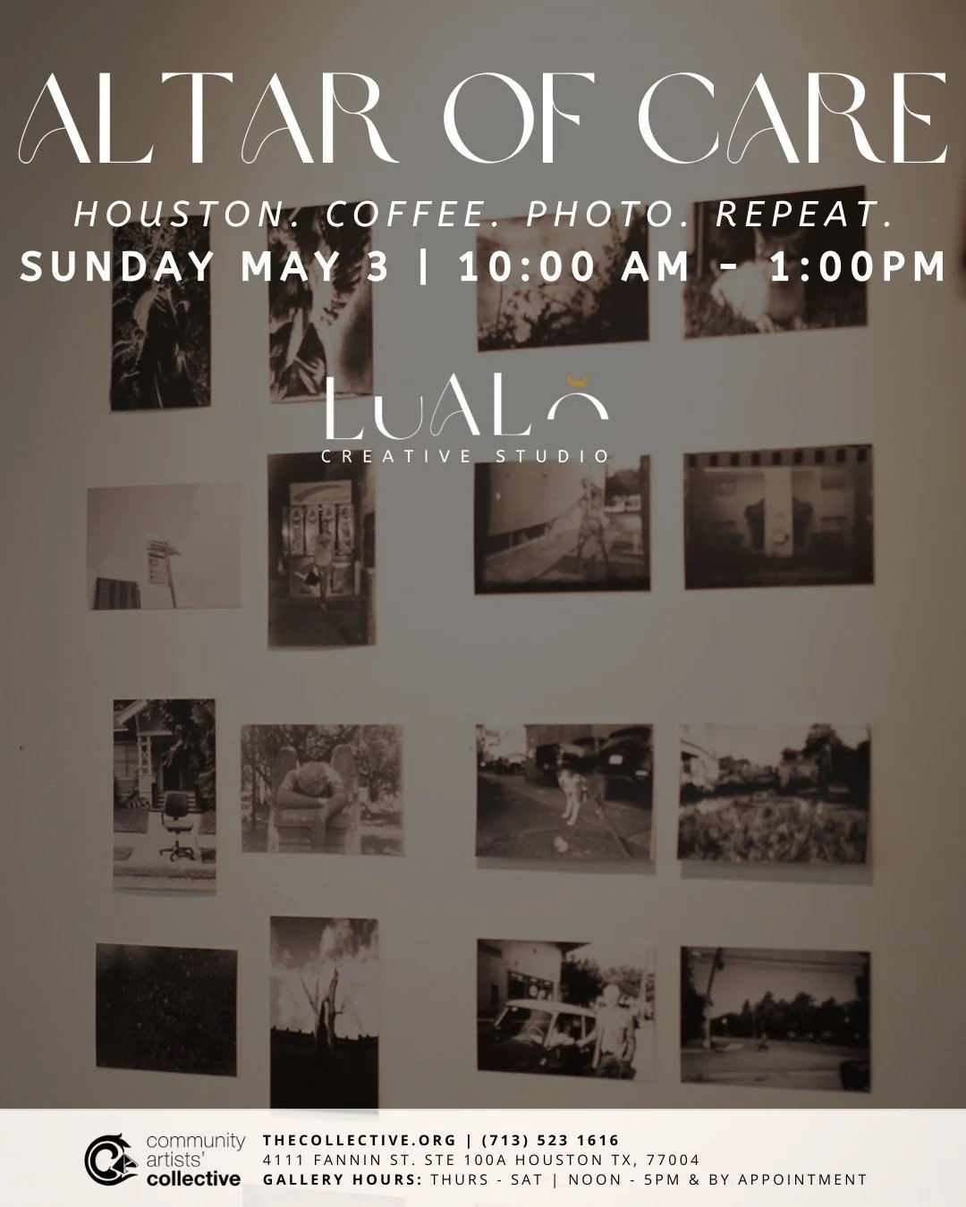 Houston. Coffee. Photos. Repeat. Photography And Film Developing Workshop with Christian Toledo
(In connection with @lualo.studio Altar of Care Exhibition) 

Caffenol is a developing agent that is made with coffee and Vitamin C, an environmentally fr