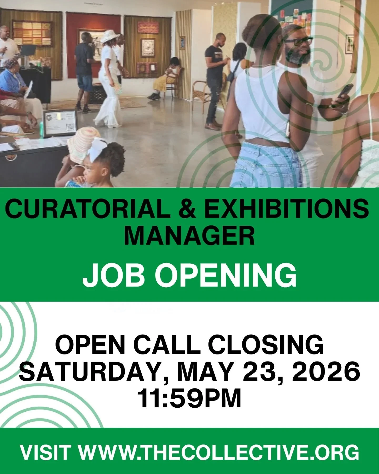 🔔Our Open Call for a new Curatorial &amp; Exhibitions Manager closes Saturday, May 23, 2026 at 11:59pm 🔔

Individual interviews will commence in June 2026! 

Please visit www.thecollective.org or the LINK IN BIO for details about this opening!

We 