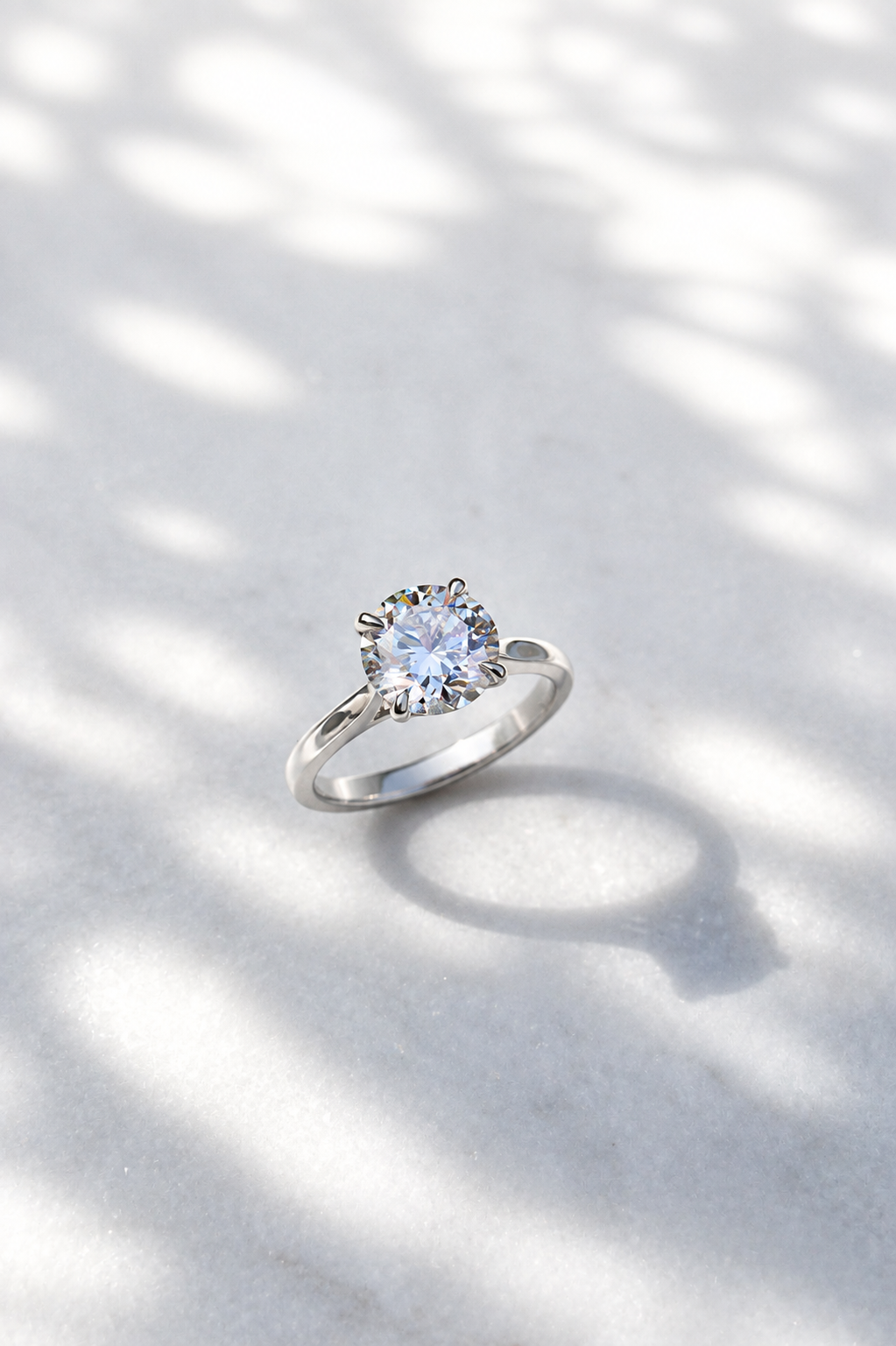 Platinum with 2ct natural diamond by Sophie Cudworth 