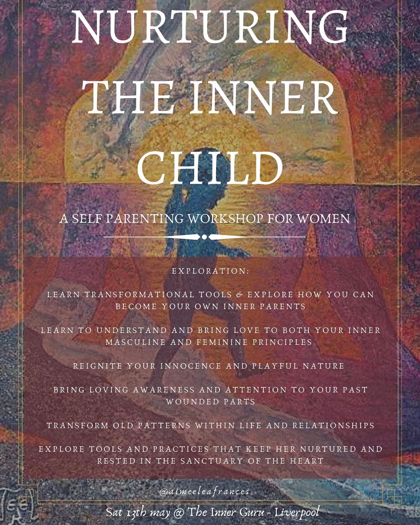 NURTURING THE INNER CHILD - The Gateway of Self Parenting. 

This retreat is for you if you are hearing the call to:

-Learn transformational tools &amp; explore how you can become your own inner parents

-Learn to understand and bring love to both y
