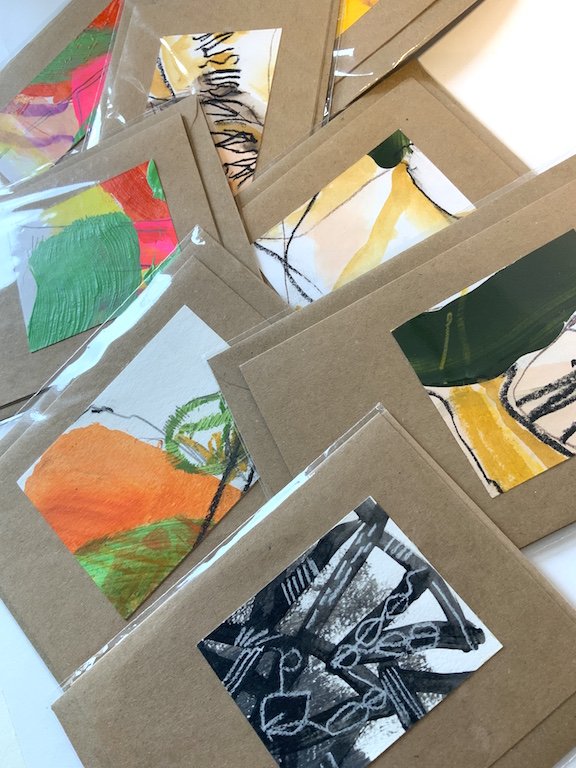 Painted handmade cards using acrylics, recycled card, pencil, pen. One of a kind bespoke and unique images for your friends and family to enjoy all year around.
