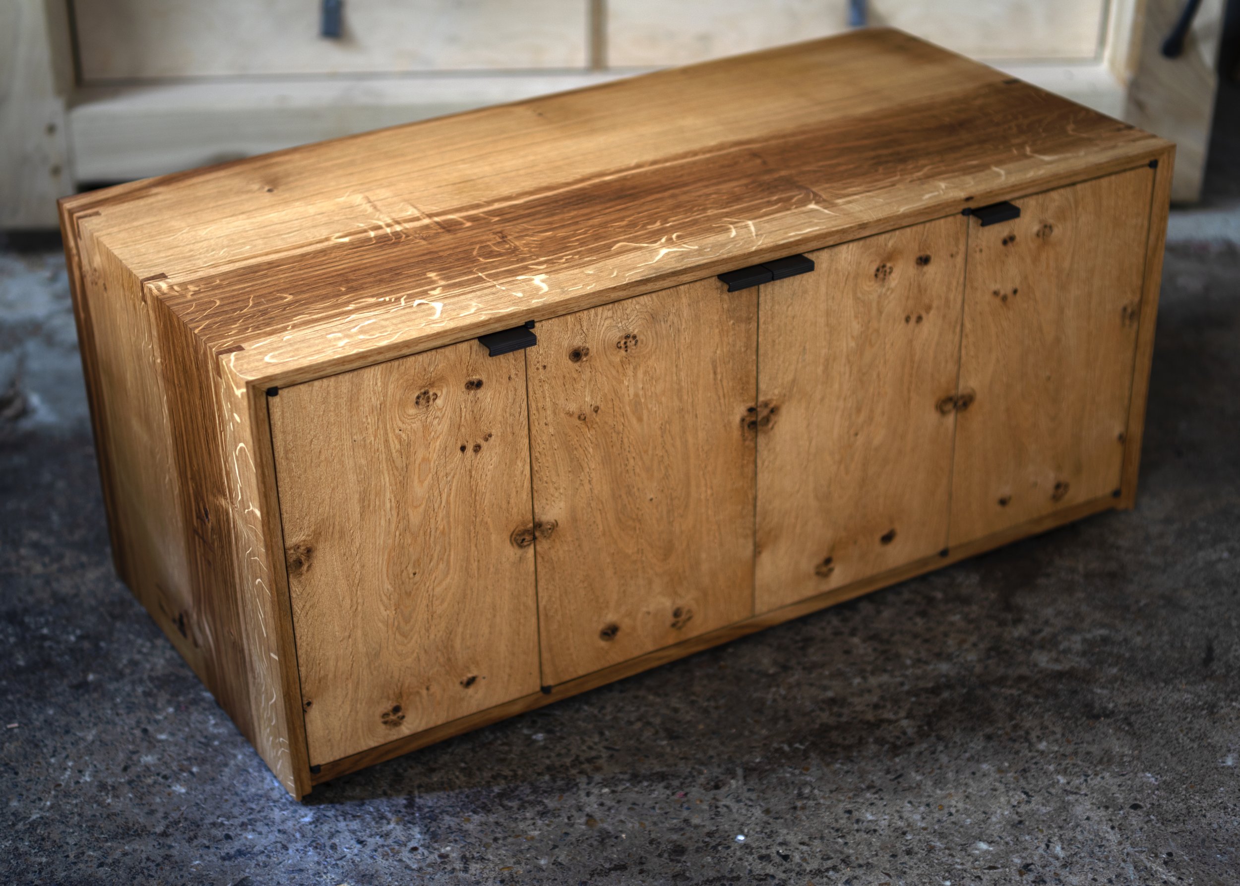 Character Oak Alcove Cabinets