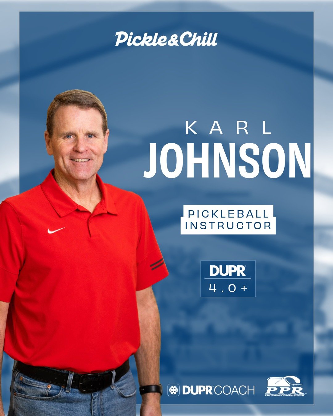 Meet Karl Johnson, Certified Pickleball Instructor &amp; DUPR Coach at Pickle &amp; Chill! 💥

With 35+ years of experience as an educator and coach, Karl brings unmatched knowledge, leadership, and energy to the court. He&rsquo;s spent his career he