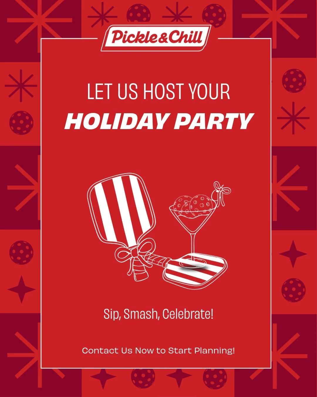 Host Your Holiday Party at Pickle and Chill! ✨🎄
Looking for a unique venue to celebrate the season? We’ve got the courts, the drinks, and the chill. 🥂🏓
Contact us today to get started! 🔗 link in bio 
#HolidayParty #CorporateEvent #Columb