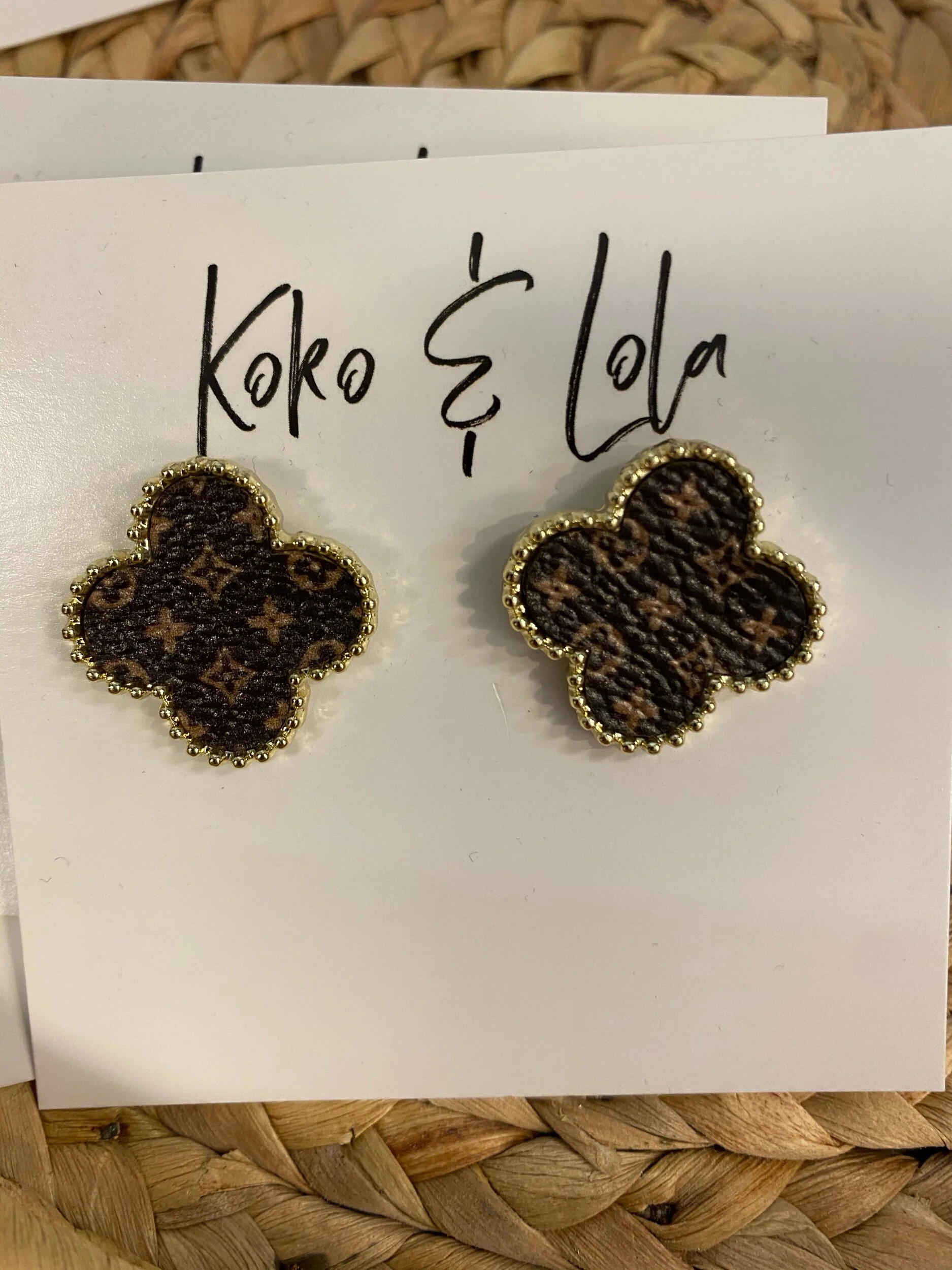 Upcycled Louis Vuitton earrings