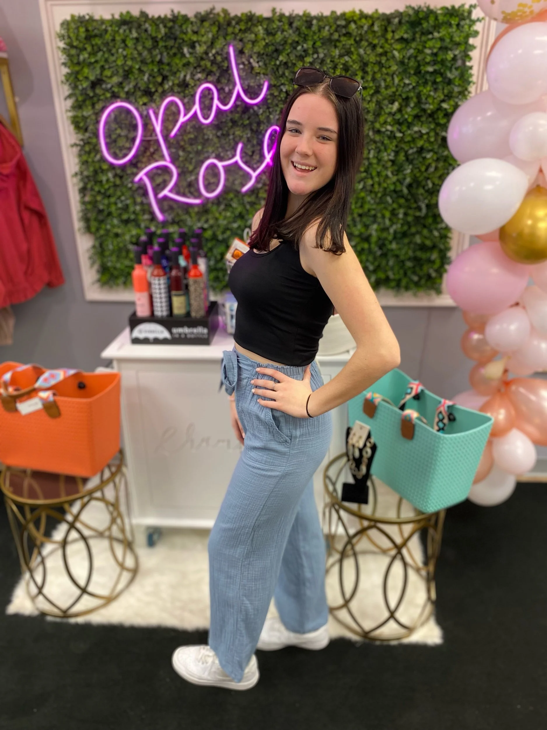Blue gauze pants