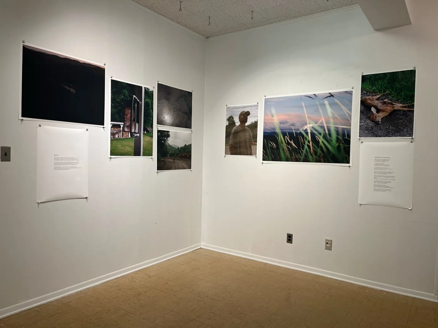 Installation of Pictures & Poems, No. 1: Half-Sung with Doug Van Gundy, Sleeth Gallery at West Virginia Wesleyan College, Buckhannon, West Virginia.  March 2023.