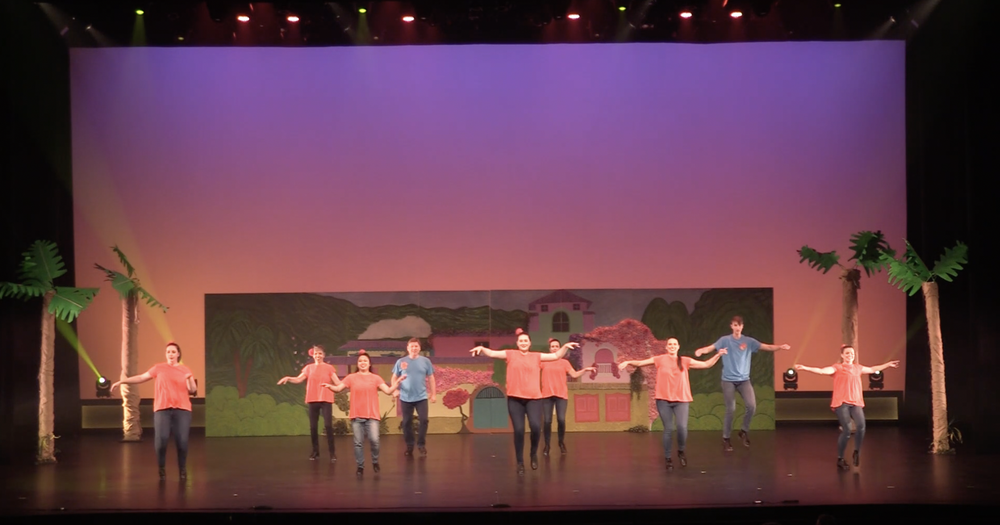 Adult tap dancers performing together