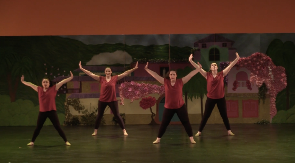 Adults performing a contemporary jazz routine