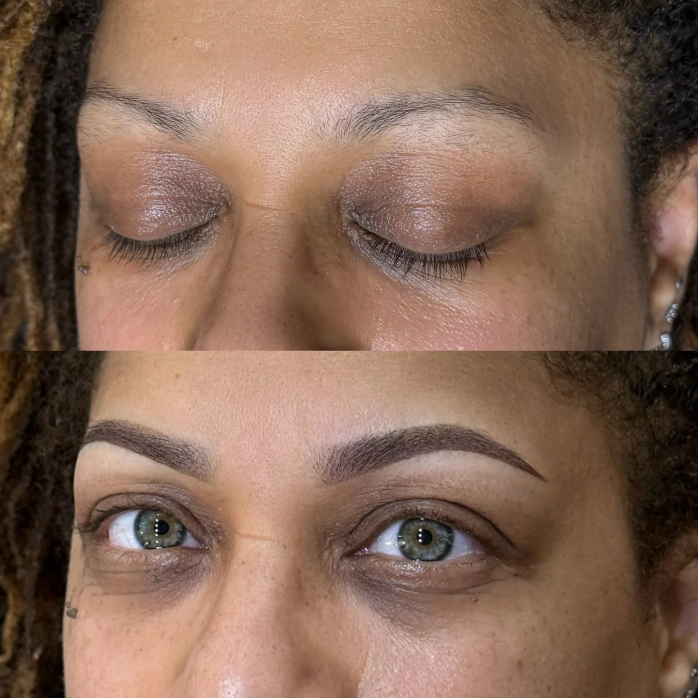 I love creating SHAPE 😍

Products used:
&bull; @lipigmentsglobal @girlzinkstudio Pigments in &ldquo;Ebony brown&rdquo; + &ldquo;Navajo Brown&rdquo;
&bull; Ultra Duration throughout the service - this also creates the white halo around the brows for 