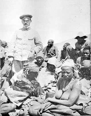 Lieutenant von Durling at the death camp at Shark Island, German South West Africa (now Namibia)