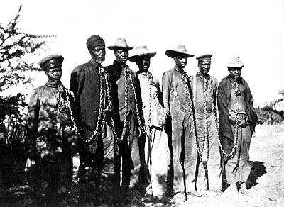 Herero chained during the 1904 rebellion.