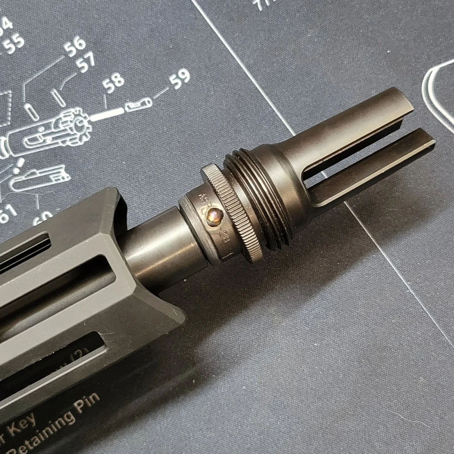 Ext. Flash Hider Pin & Weld — Koch Arms